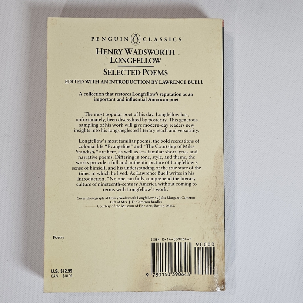 Henry Wadsworth Longfellow Selected Poems Penguin Classic Paperback - Picture 4 of 4